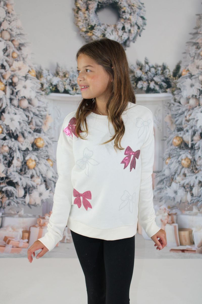 Sequin Bows Sweatshirt