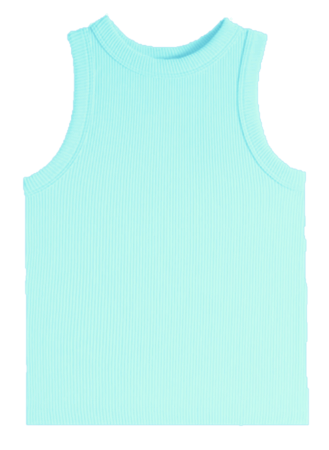 High Neck Ribbed Tank