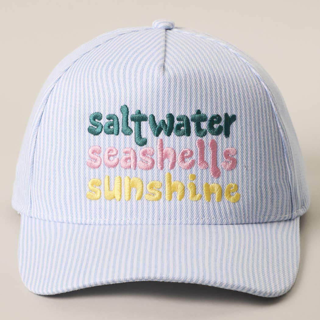 Saltwater Seashells Sunshine Embroidered Hat