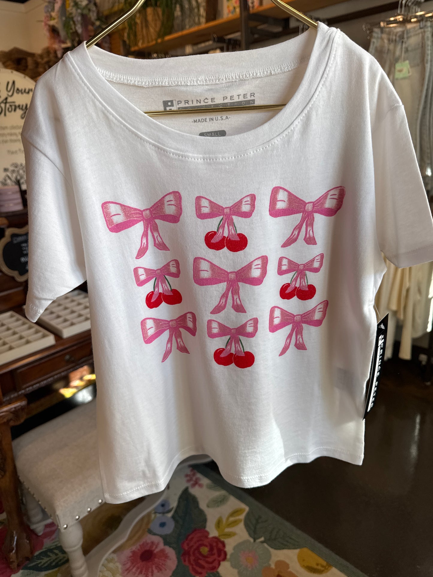 Cherries & Bows Crop Tee