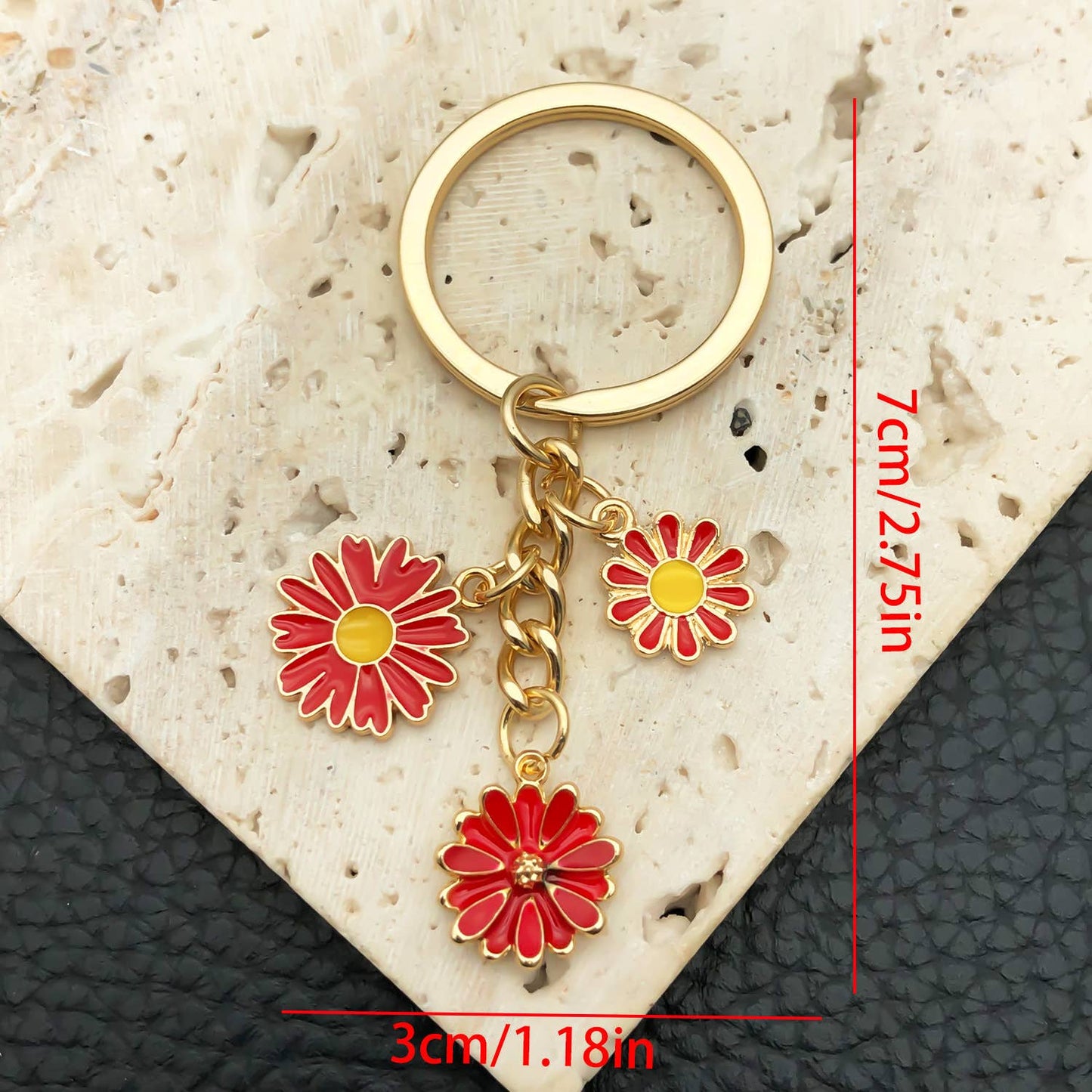 Blue Sweet Daisy Flower Keychain
