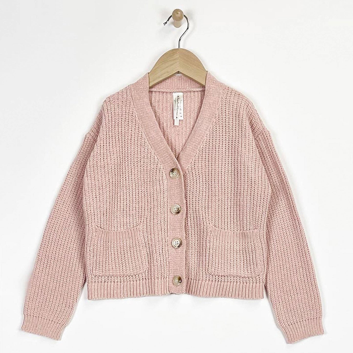 KIDS BUTTON DOWN CHENILLE CARDIGAN SWEATER