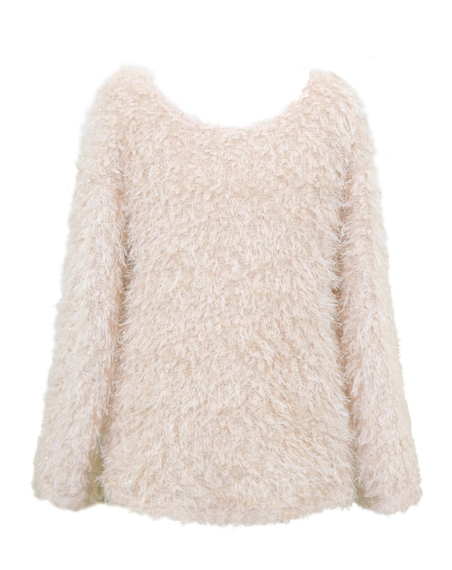 Long Sleeve Textured top with back Lace-up tie