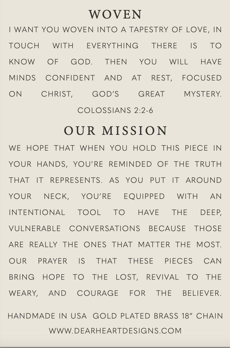 Woven | Christian Necklace | Minimal Jewelry | Colossians