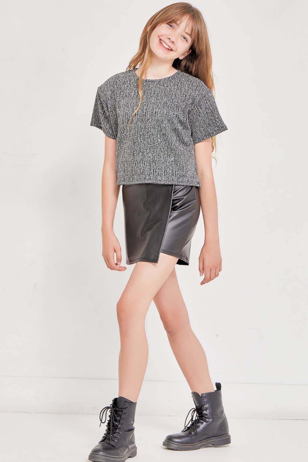 Faux Leather Skort