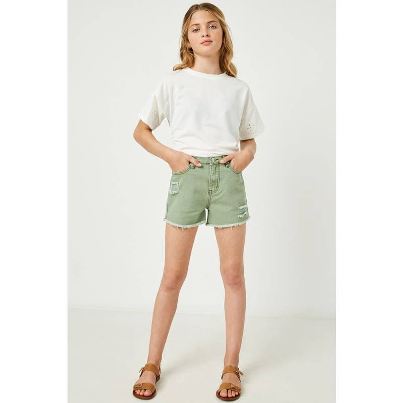 Girls Eyelet Cut Sleeve Detail Top