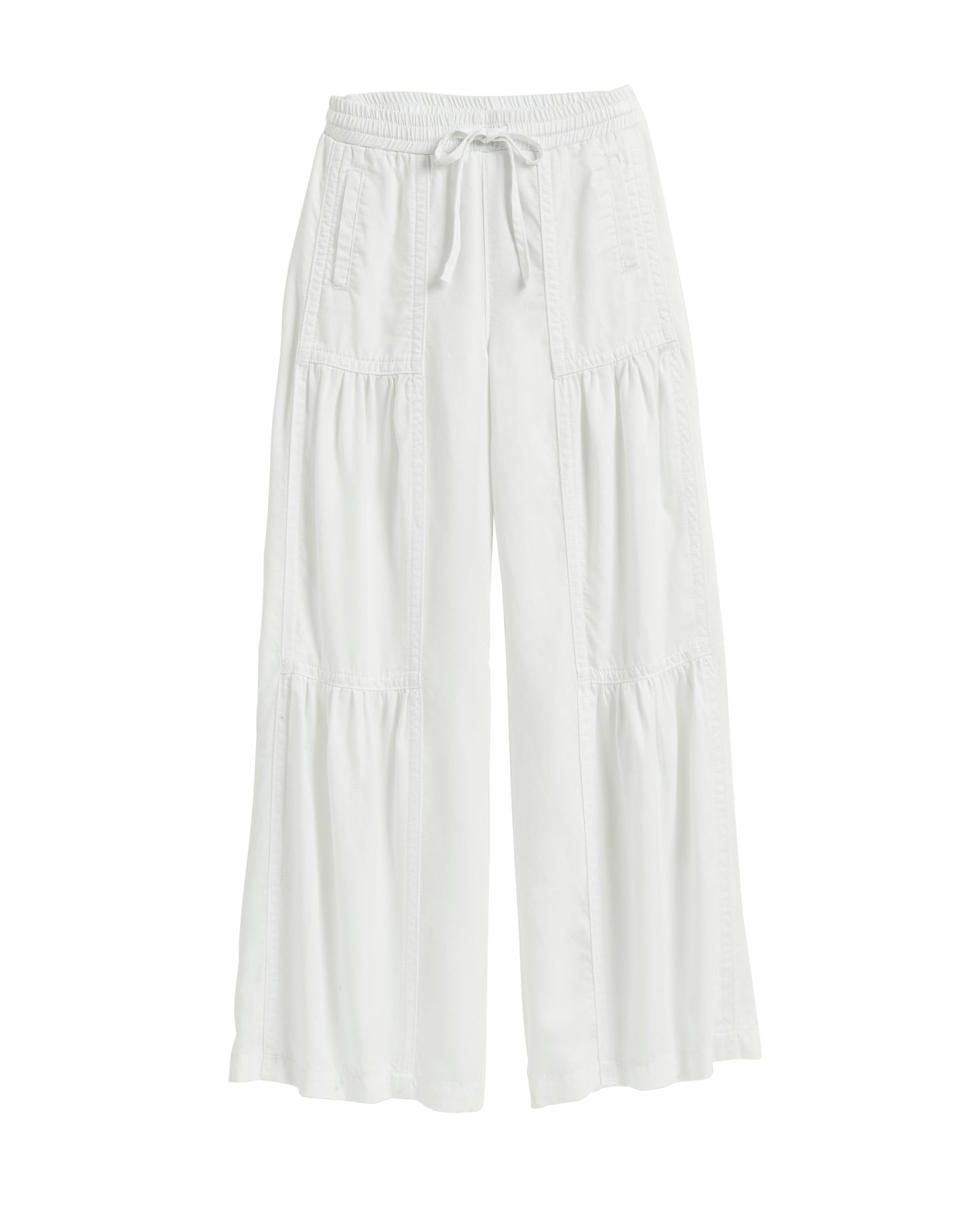 DRAWSTRING TIERED WIDE LEG PULL ON