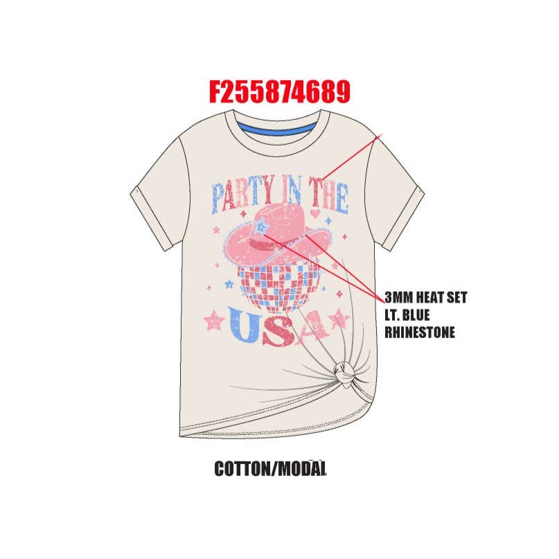 Party in the USA graphic rhinestone t-shirt
