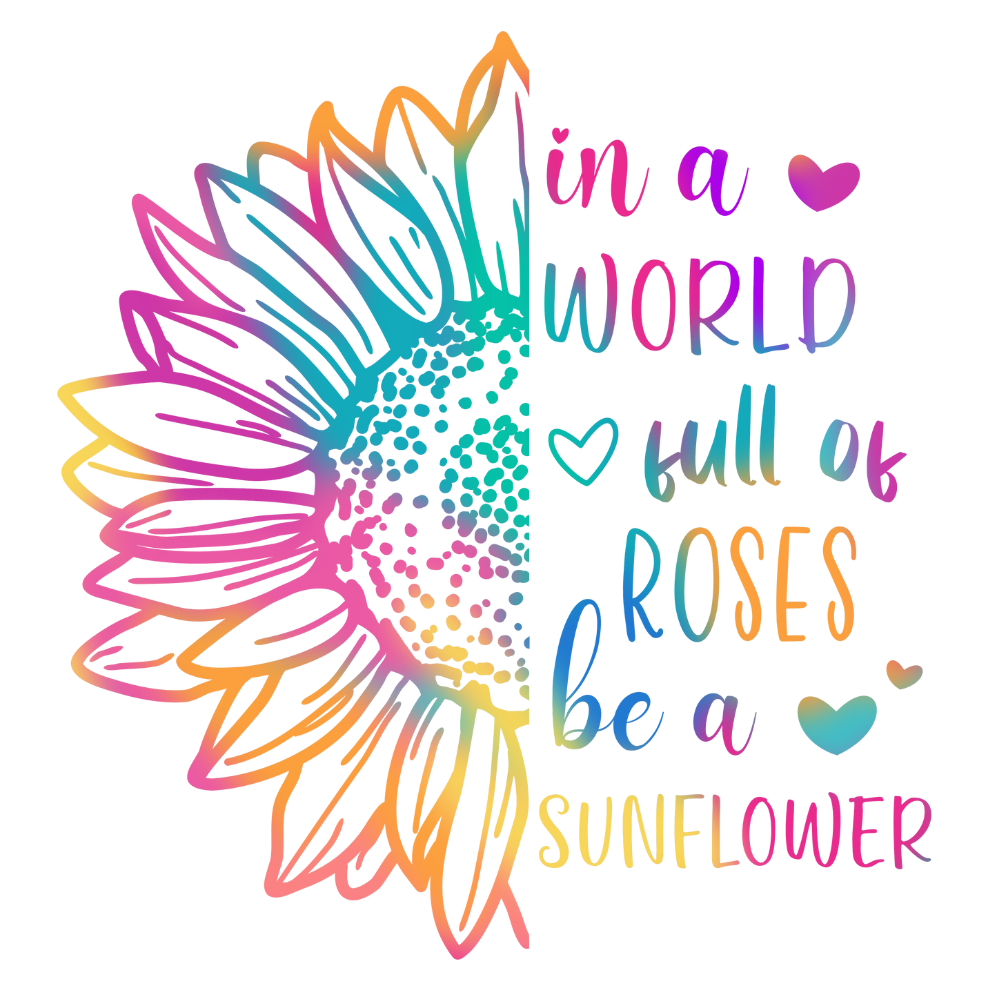 Be A Sunflower Clear, Vinyl Sticker, 3x3 in.
