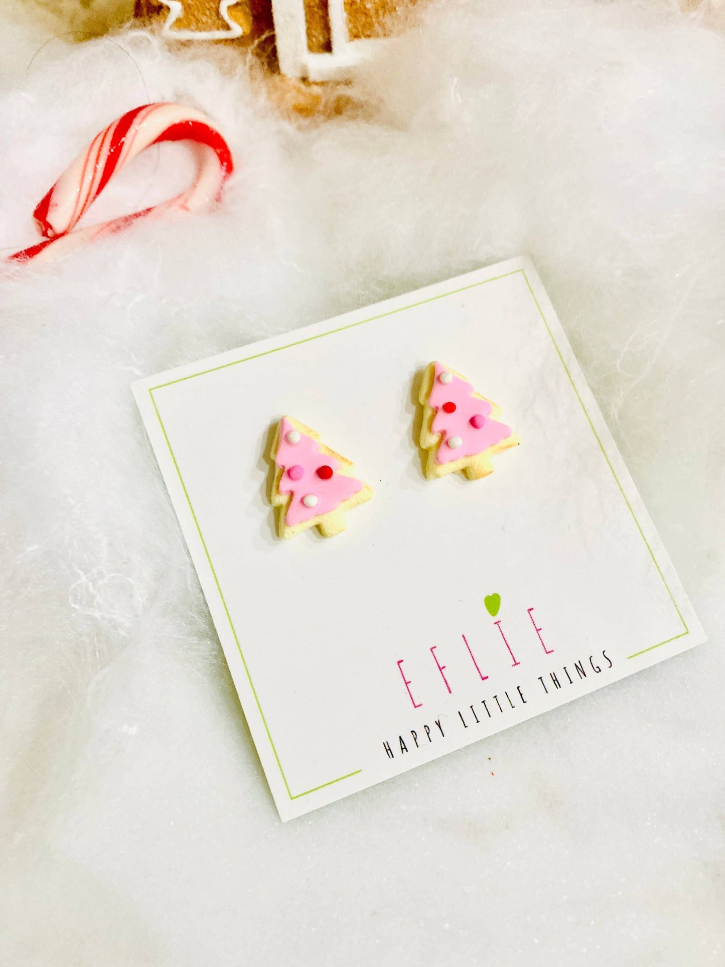 Christmas Tree Sugar Cookies Holiday Stud Earrings