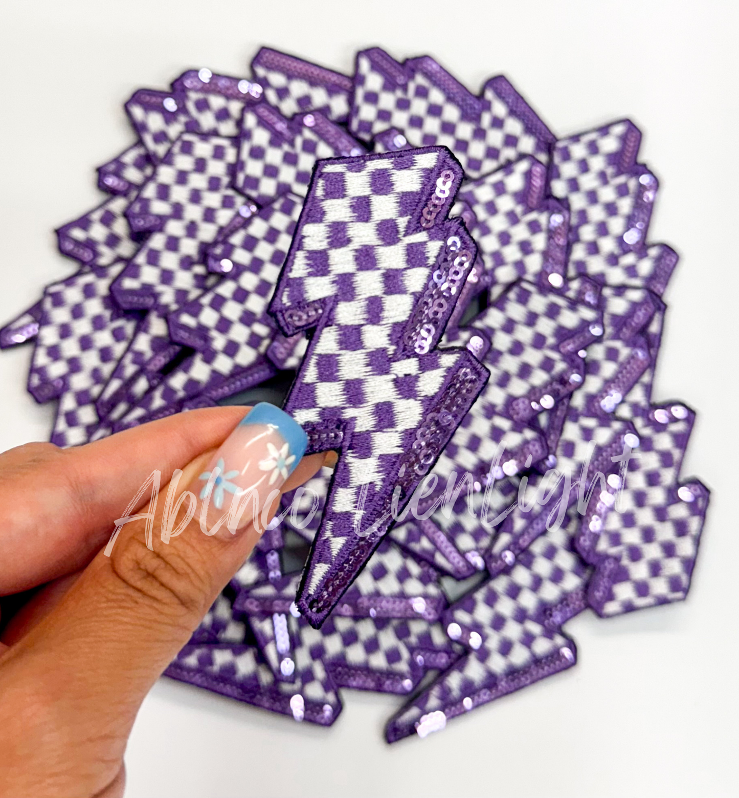 Purple lightning bolt patch