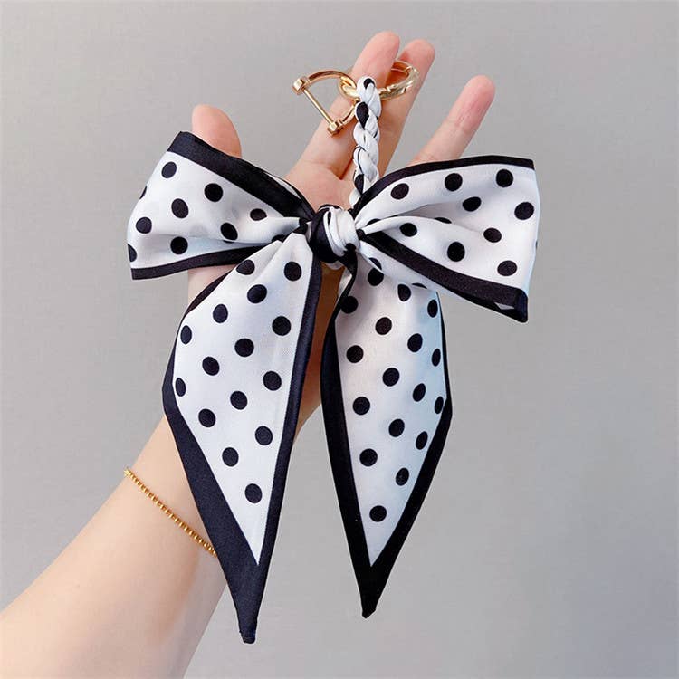 Silk Scarf Bow Bag Charm