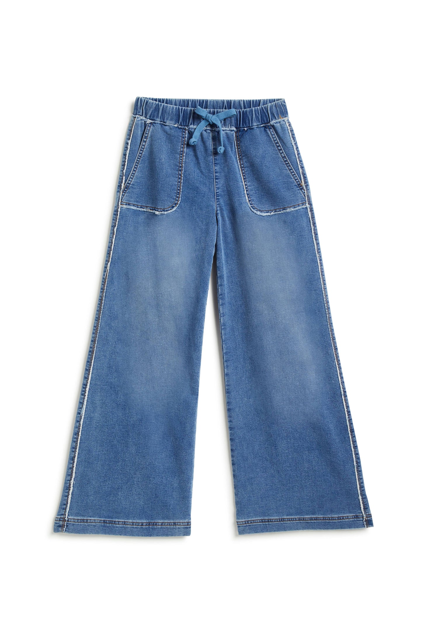 DRAWSTRING WIDE LEG WITH FRAY HEM