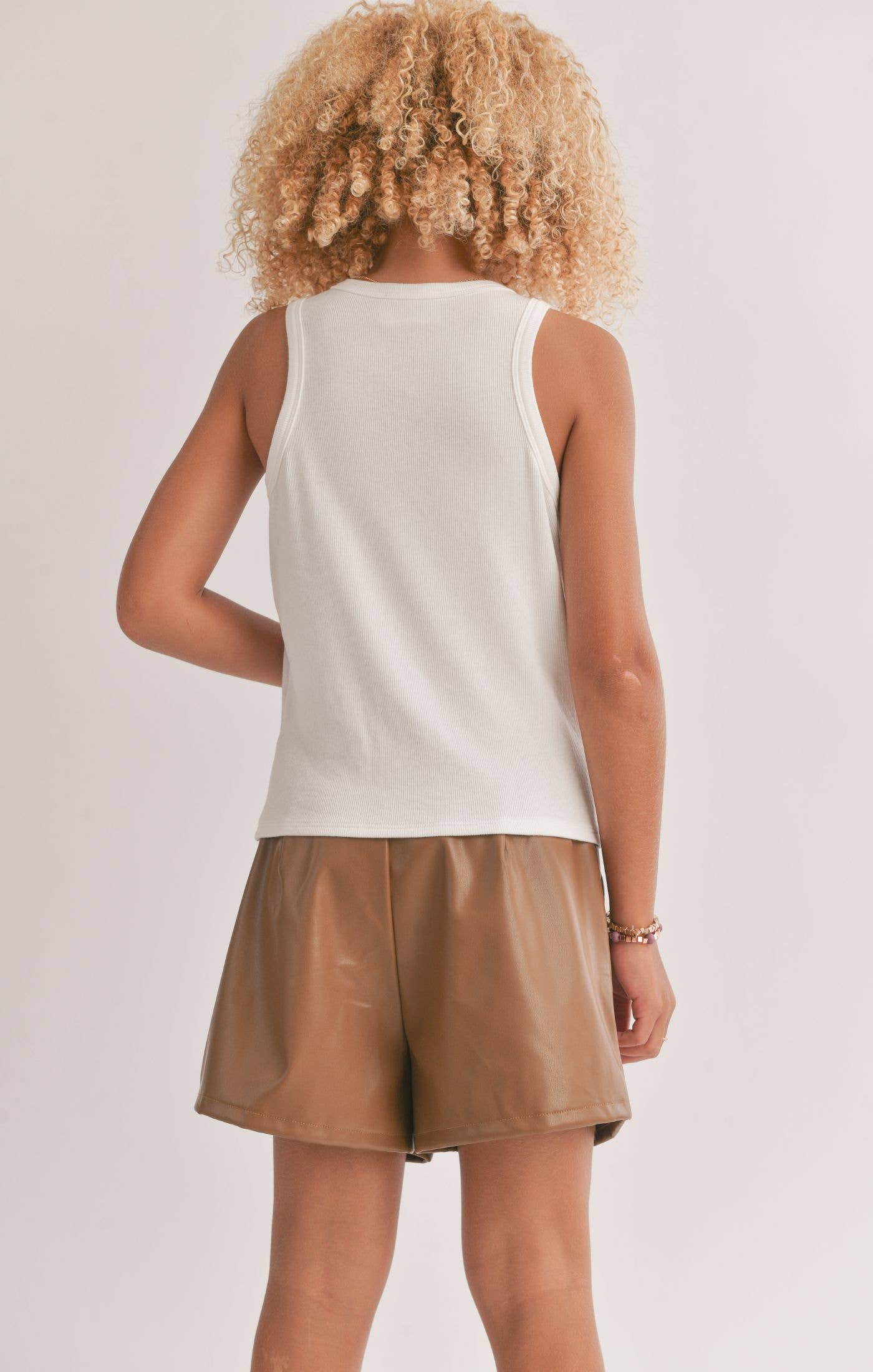White Marshmallow Racerback Crop Tank