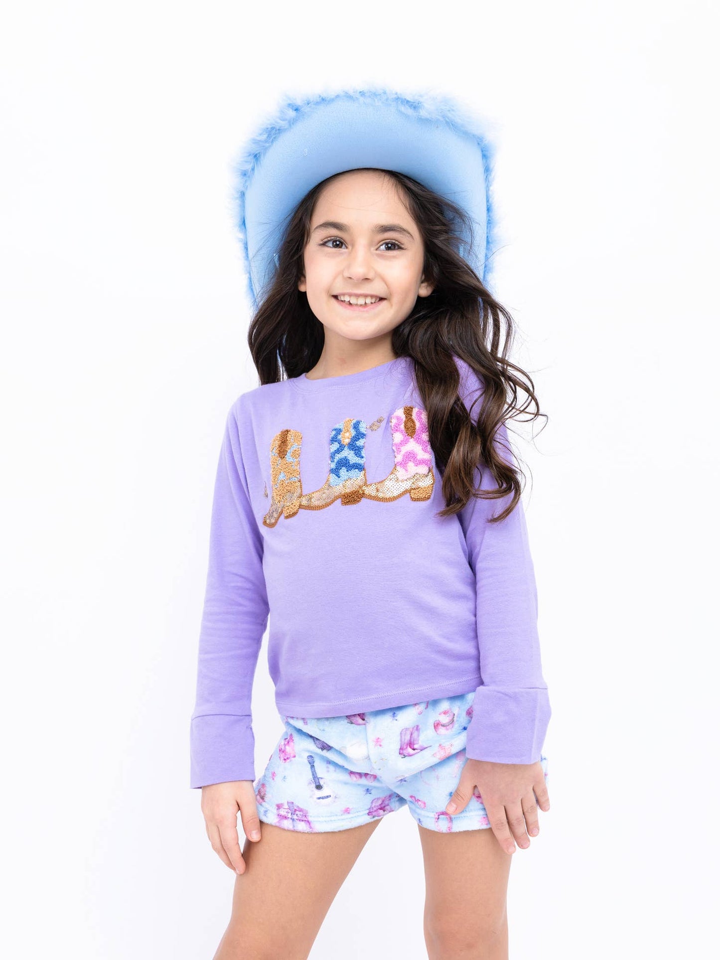 Girls Plush Lounge Short - Wild West