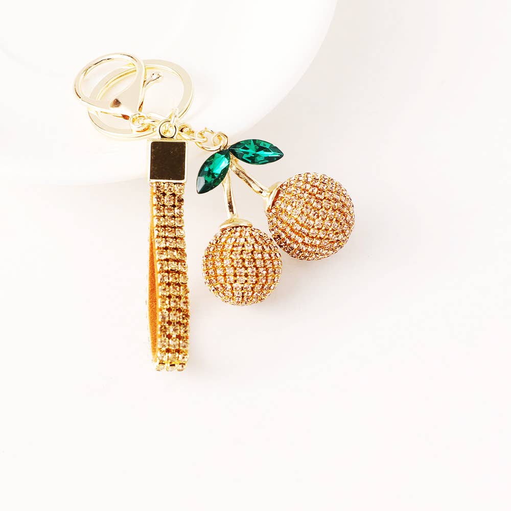 Cherry Rhinestone Keychain