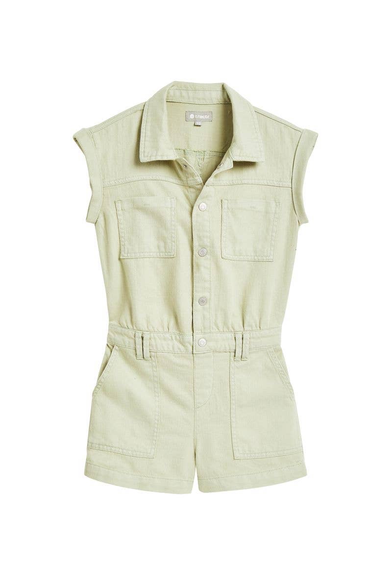 CARGO SHORT SLEEVE ROMPER W/ PATCH POCKETS