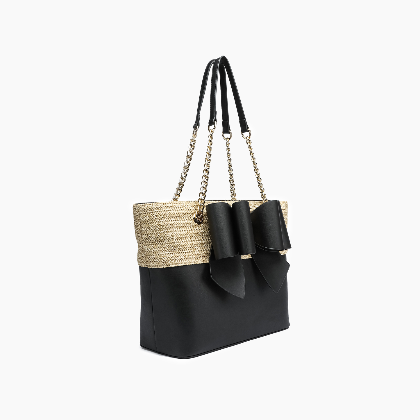 Daisy Fall Bowtie Dual Straw Tote Bag