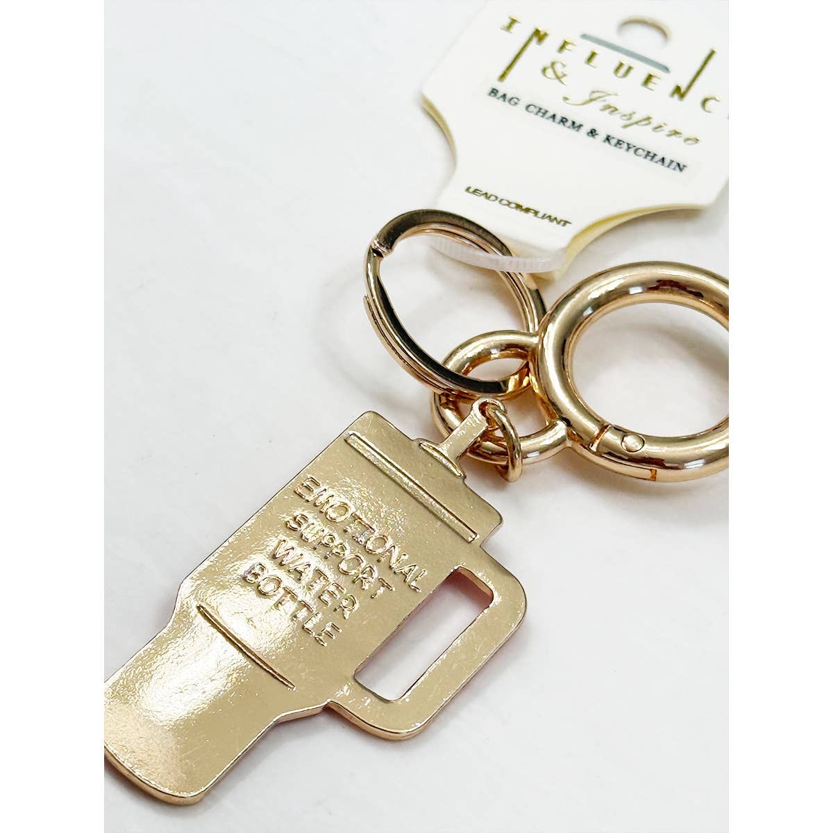 Tumbler Shaped Enamel with Bag Charm Key Chain