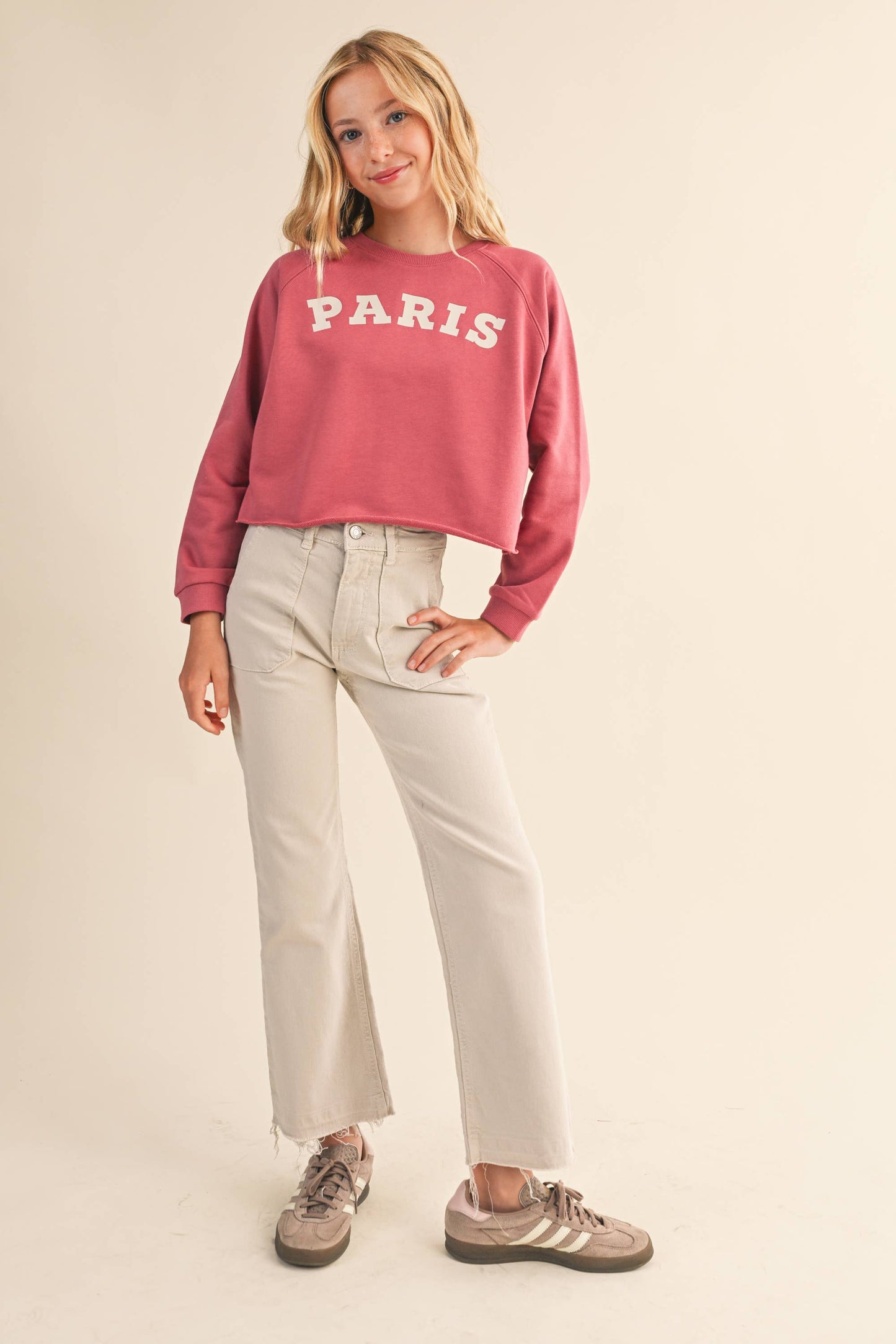 PARIS CROPPED RAGLAN SWEATSHIRT