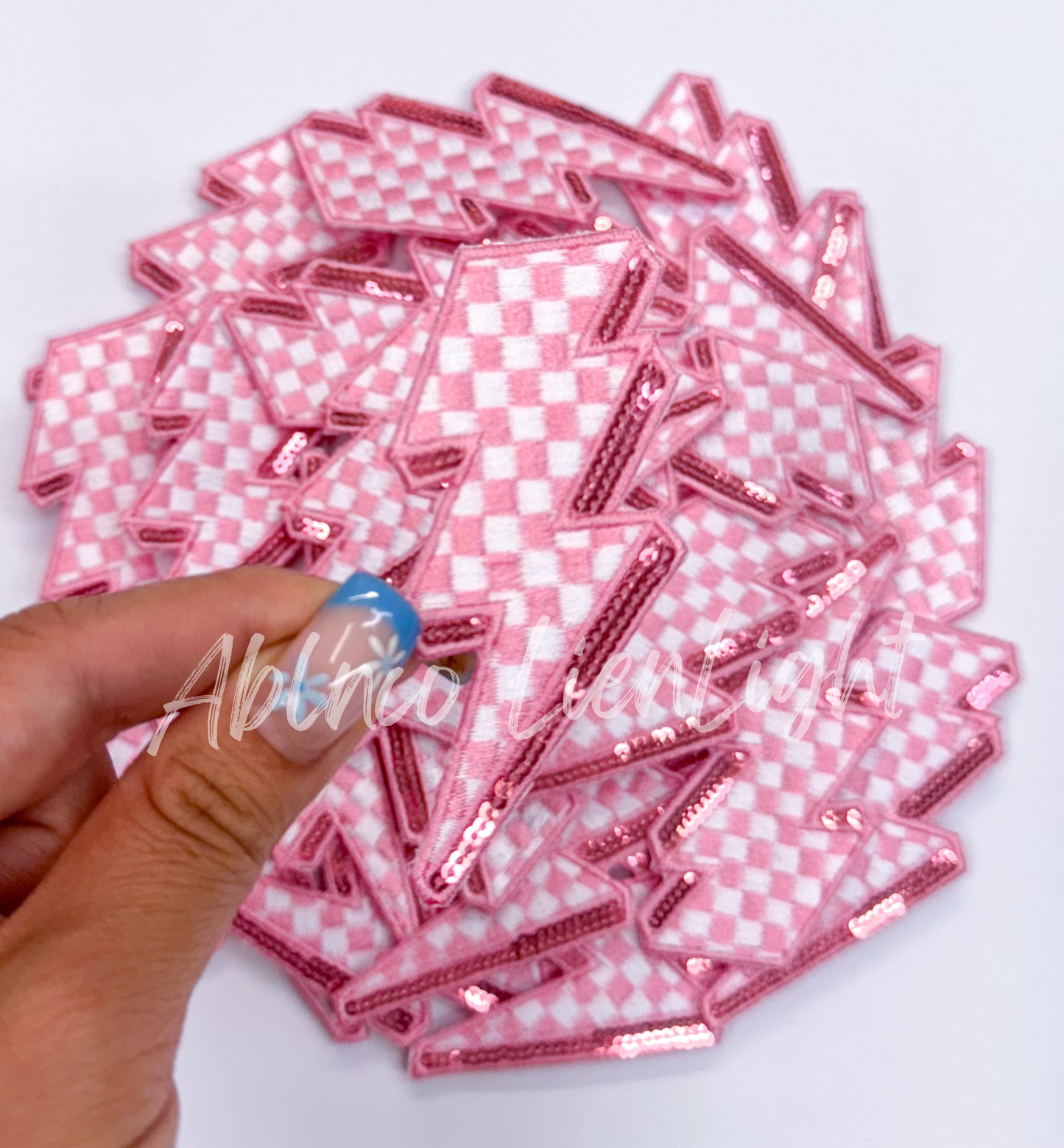 Pink lightning bolt patch