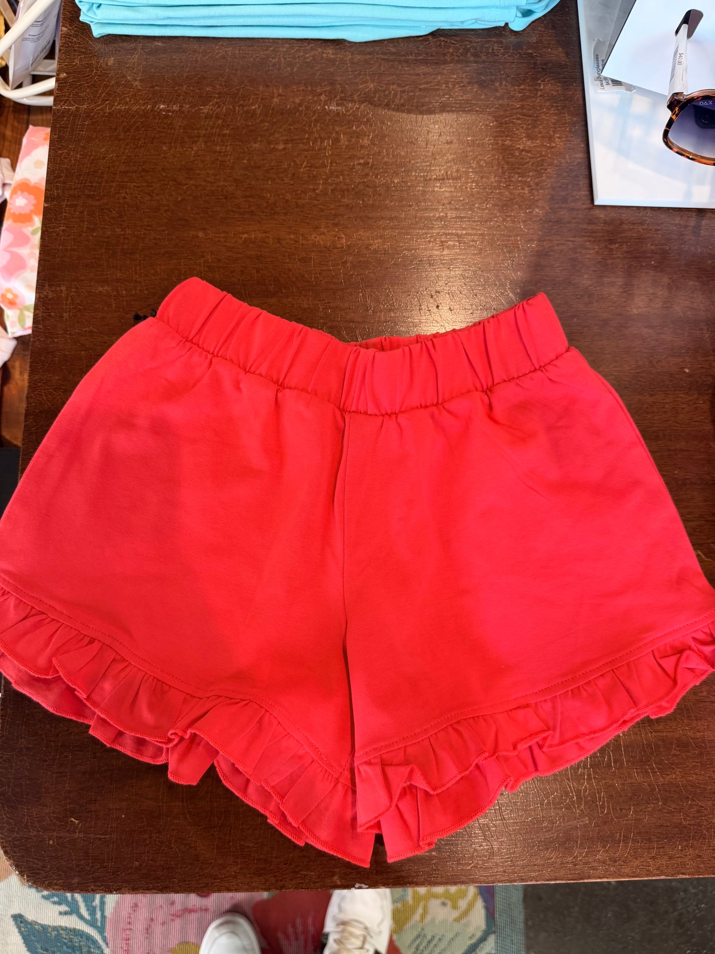 Red Ruffle Shorts