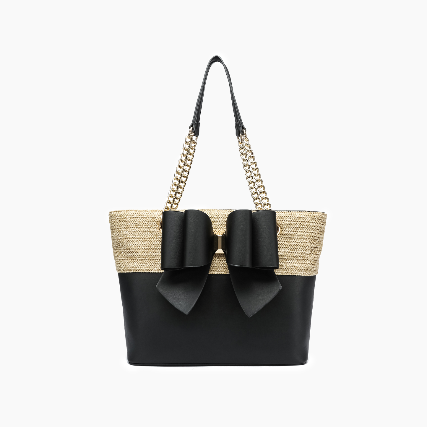 Daisy Fall Bowtie Dual Straw Tote Bag
