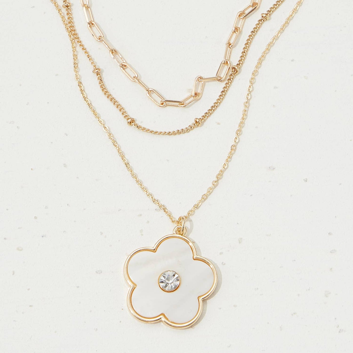 Floral Charm Layered Necklace