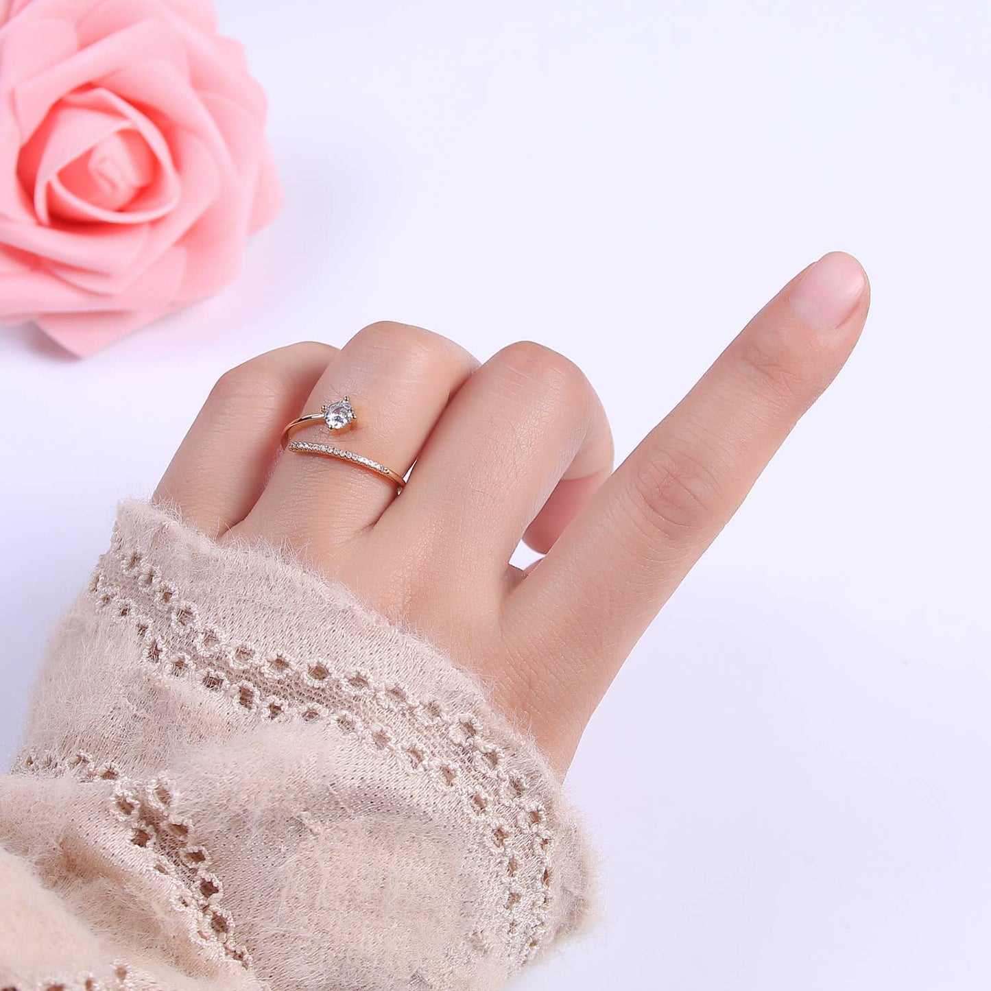 Micro Pave Minimalist Ring