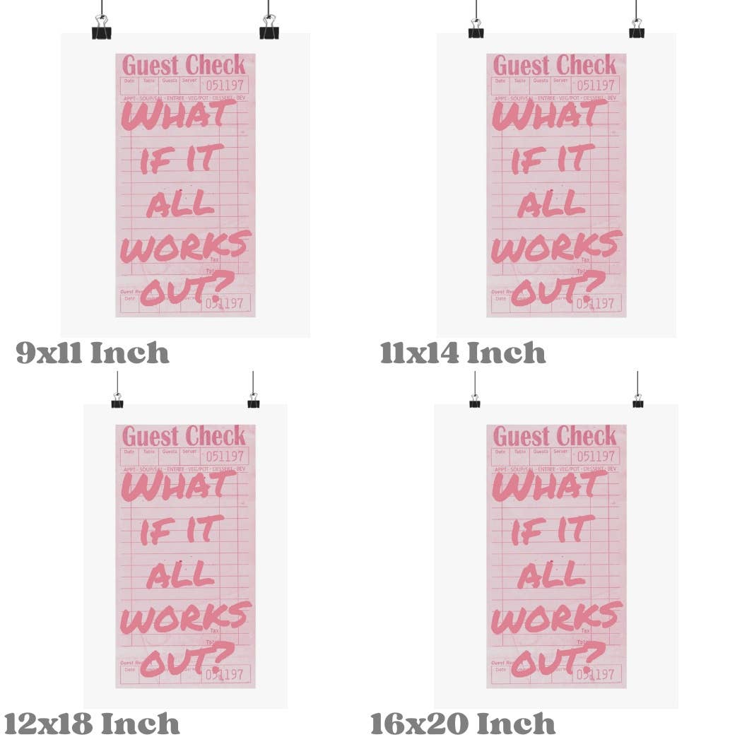 What If It All Works Out Pastel Pink Guest Check Wall Art