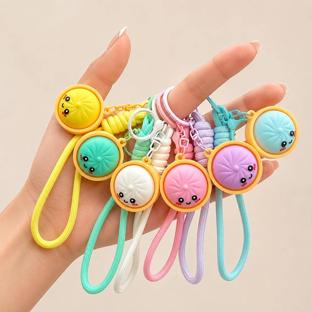 Dumpling Fidget Clicker Bag Charm Keychain