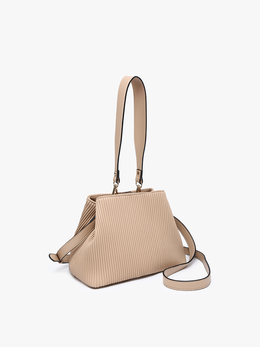 Dove Pleated Satchel