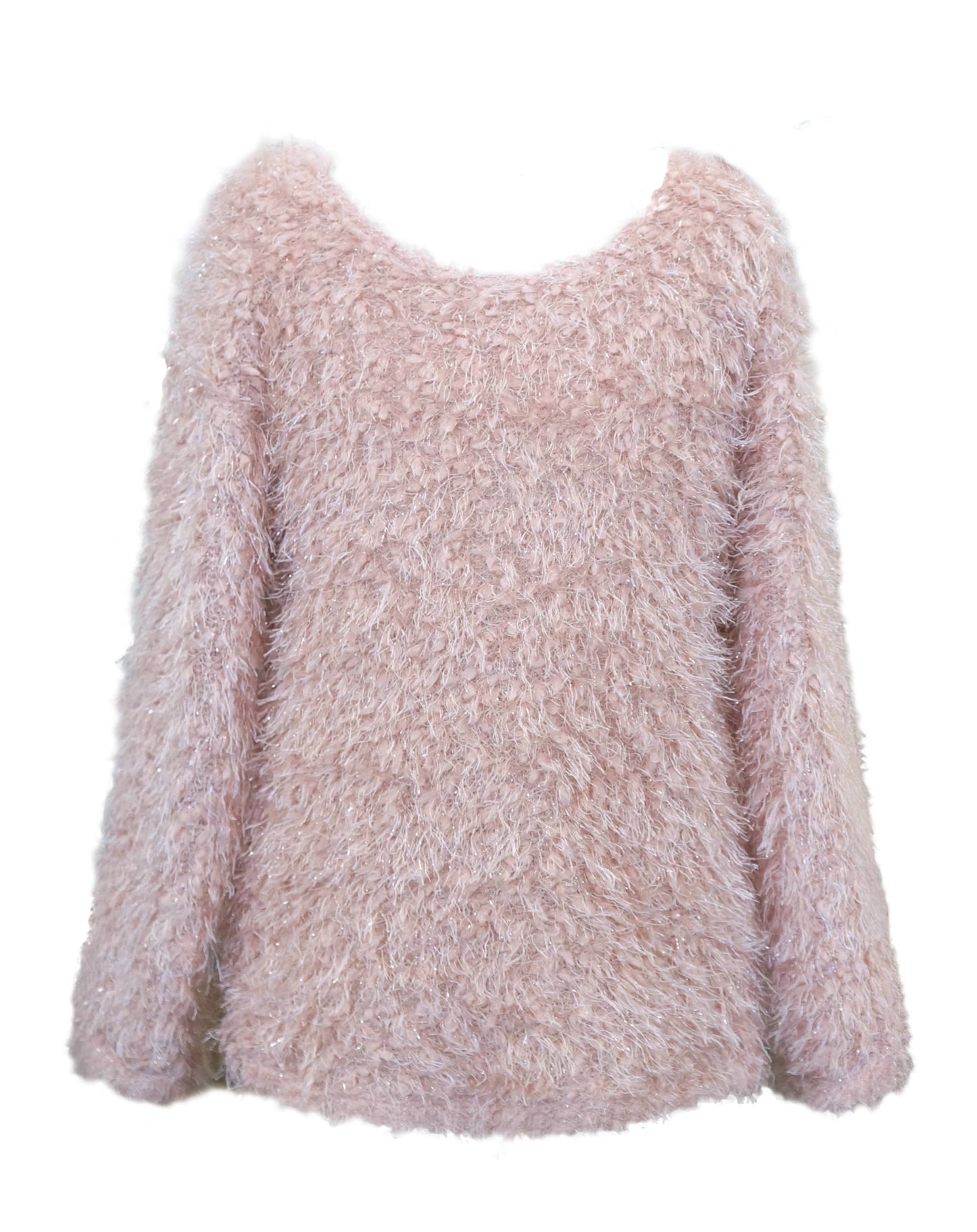 Long Sleeve Textured top with back Lace-up tie