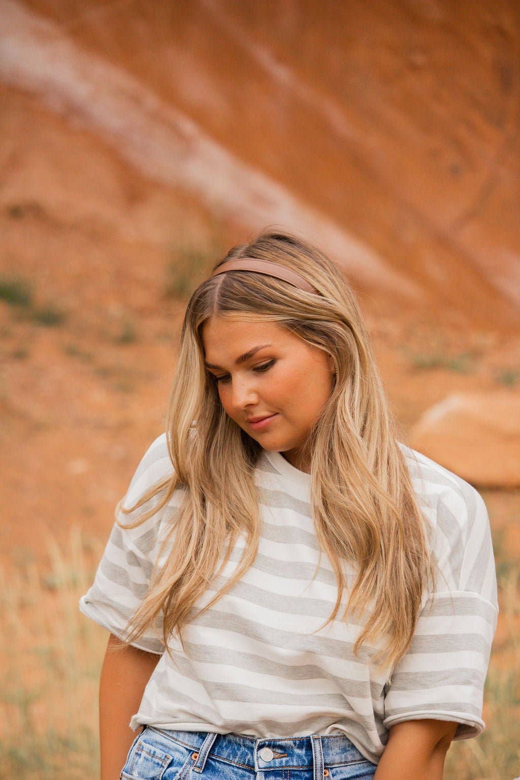 Thin Brown Leather Headband
