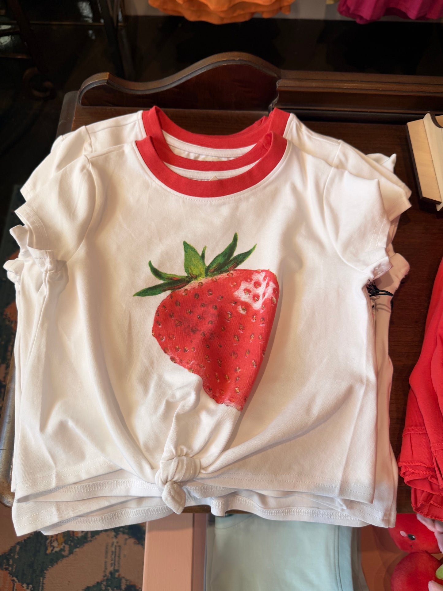 Strawberry Front Knot Tee