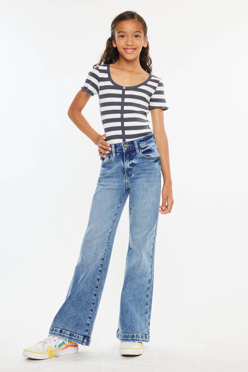 Med Wash High Rise Wide Leg
