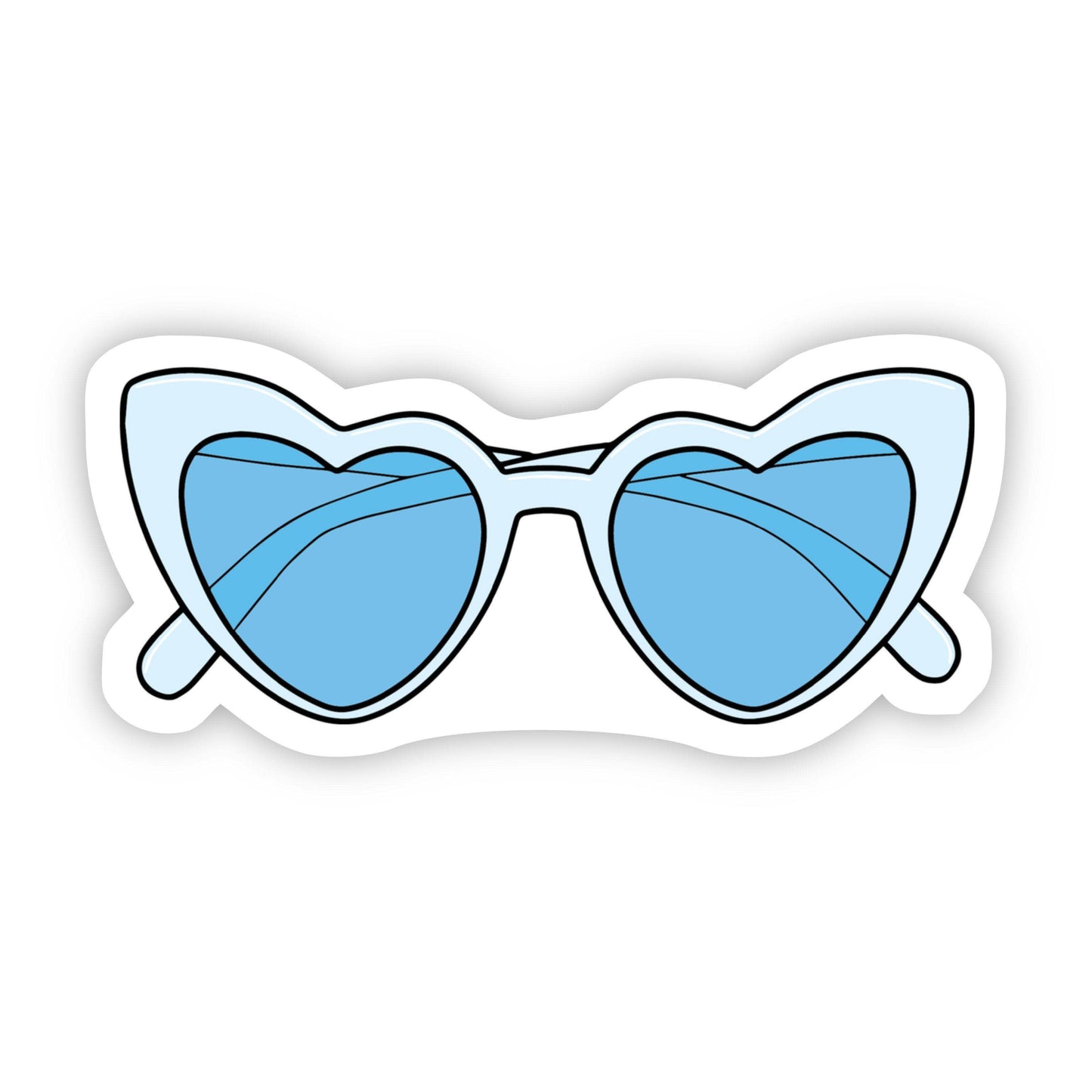 Blue Heart Sunglasses Aesthetic Sticker