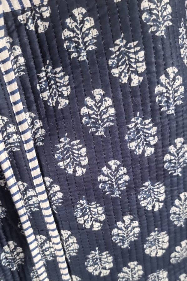 Nantucket Blooms Navy Tote Bag