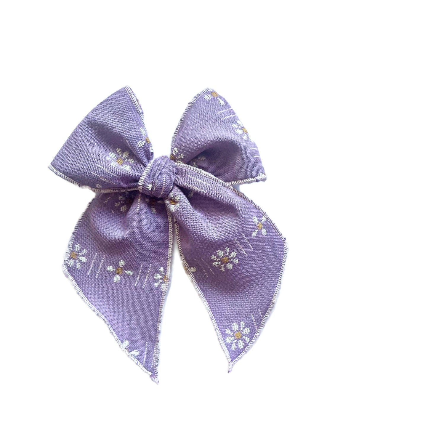 Lavender Stitched Daisy Elle Bow