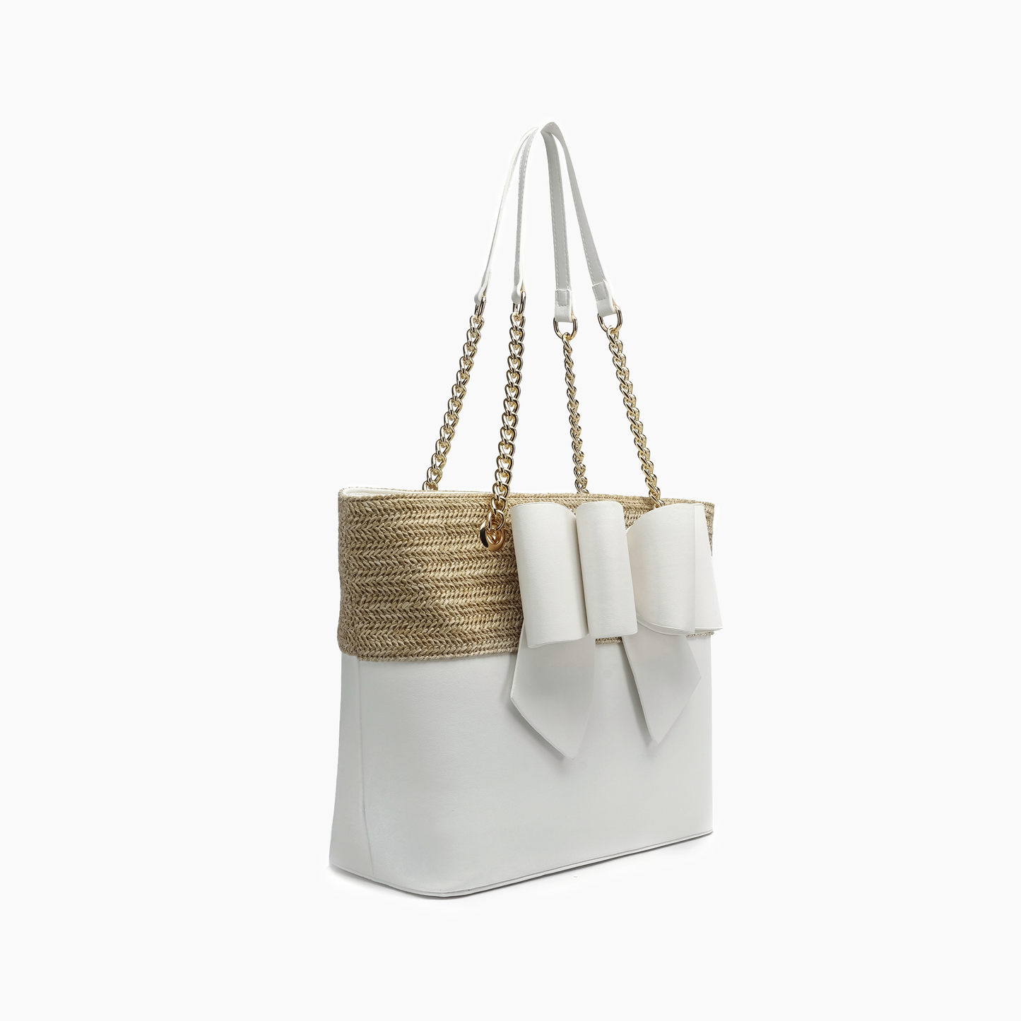 Daisy Fall Bowtie Dual Straw Tote Bag