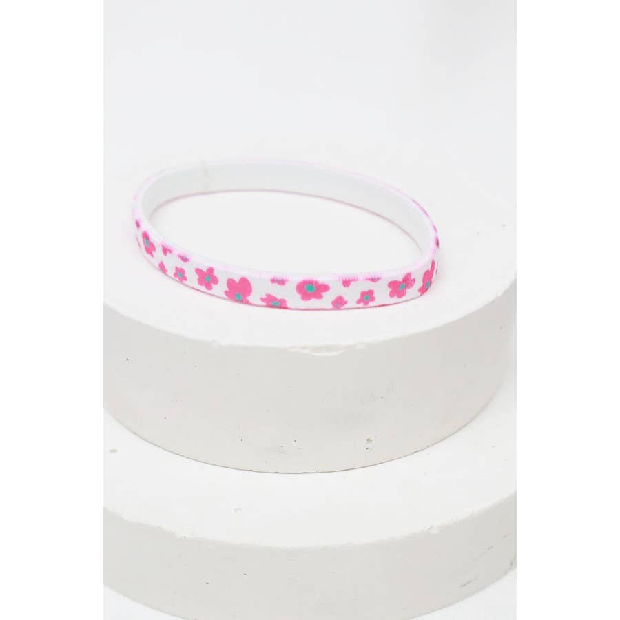 Flower Printed Seamless Nylon Elastic Hair Ties