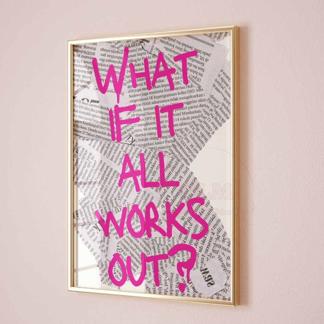 What If It All Works Out Trendy Retro Newspaper Print