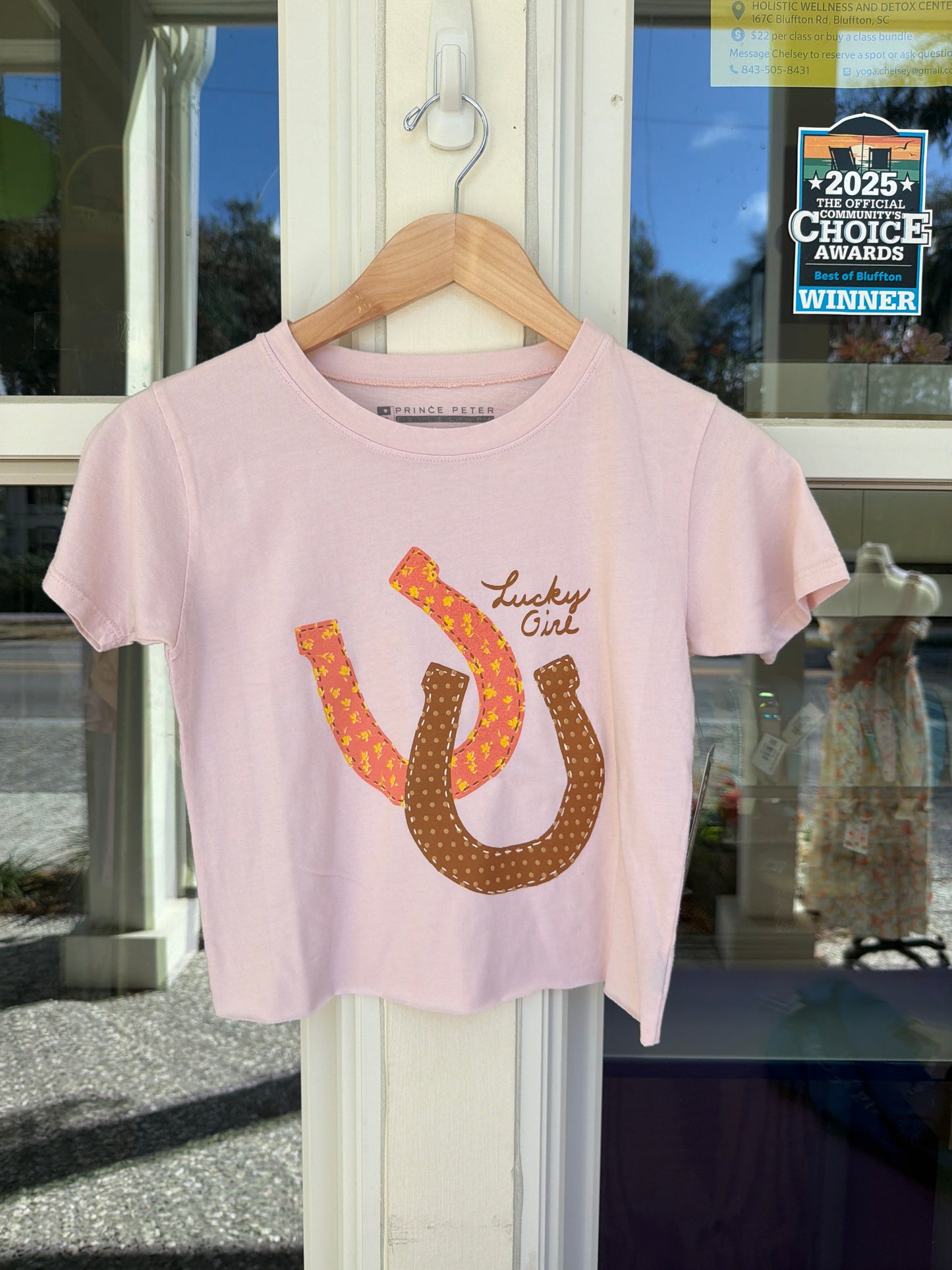 lucky girl crop tee