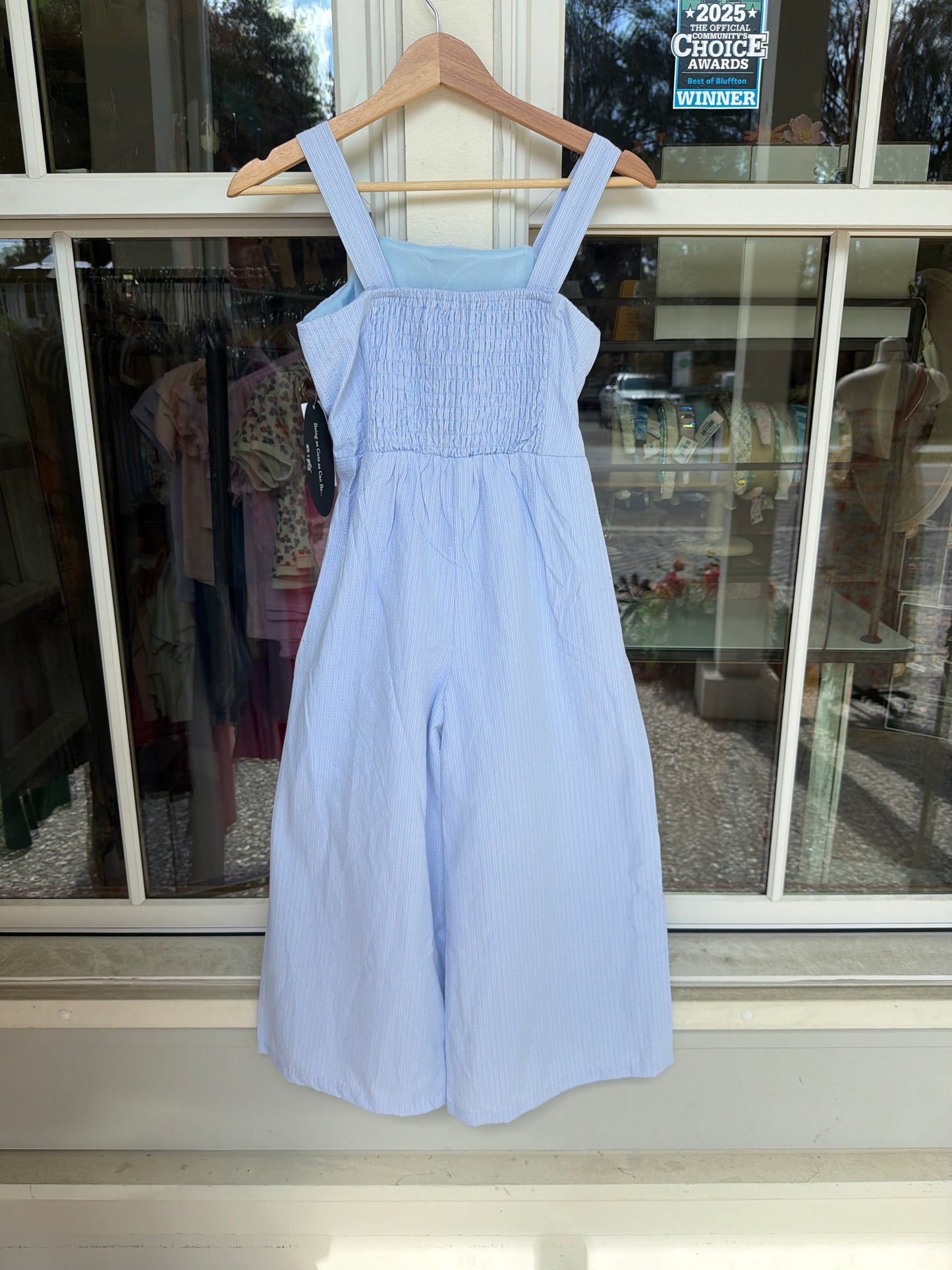 Blue Stripe Romper