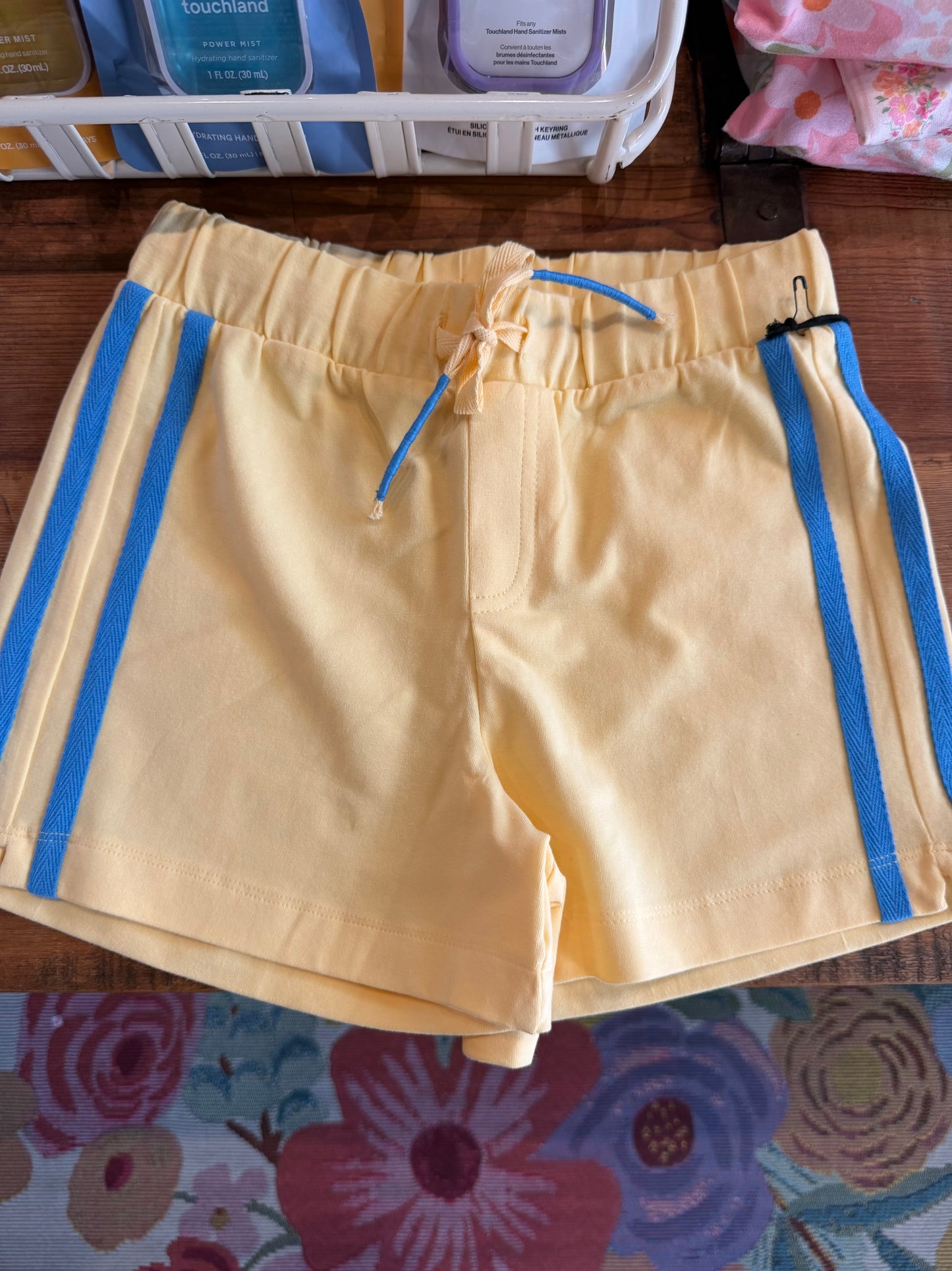 Yellow Sporty Stripe Shorts