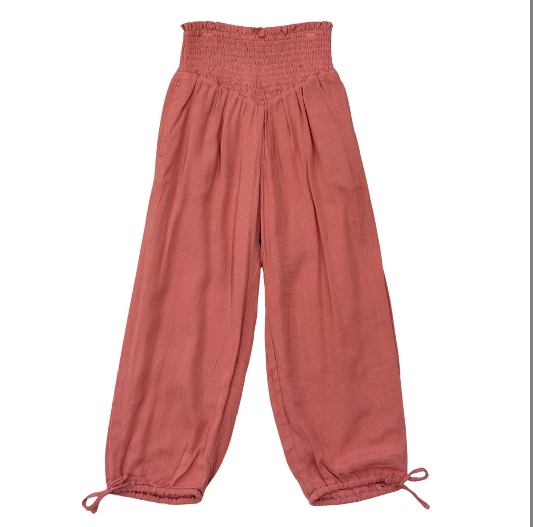 Harem V-Waist Tie Pants