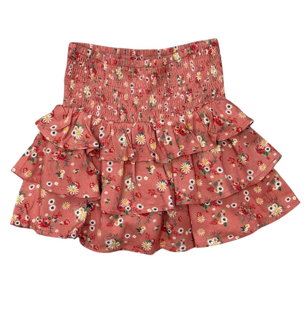 Daisy Cluster Tiered Mini Skirt