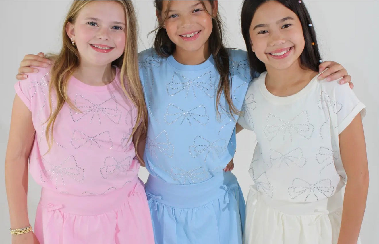 Blue rhinestome dolman top