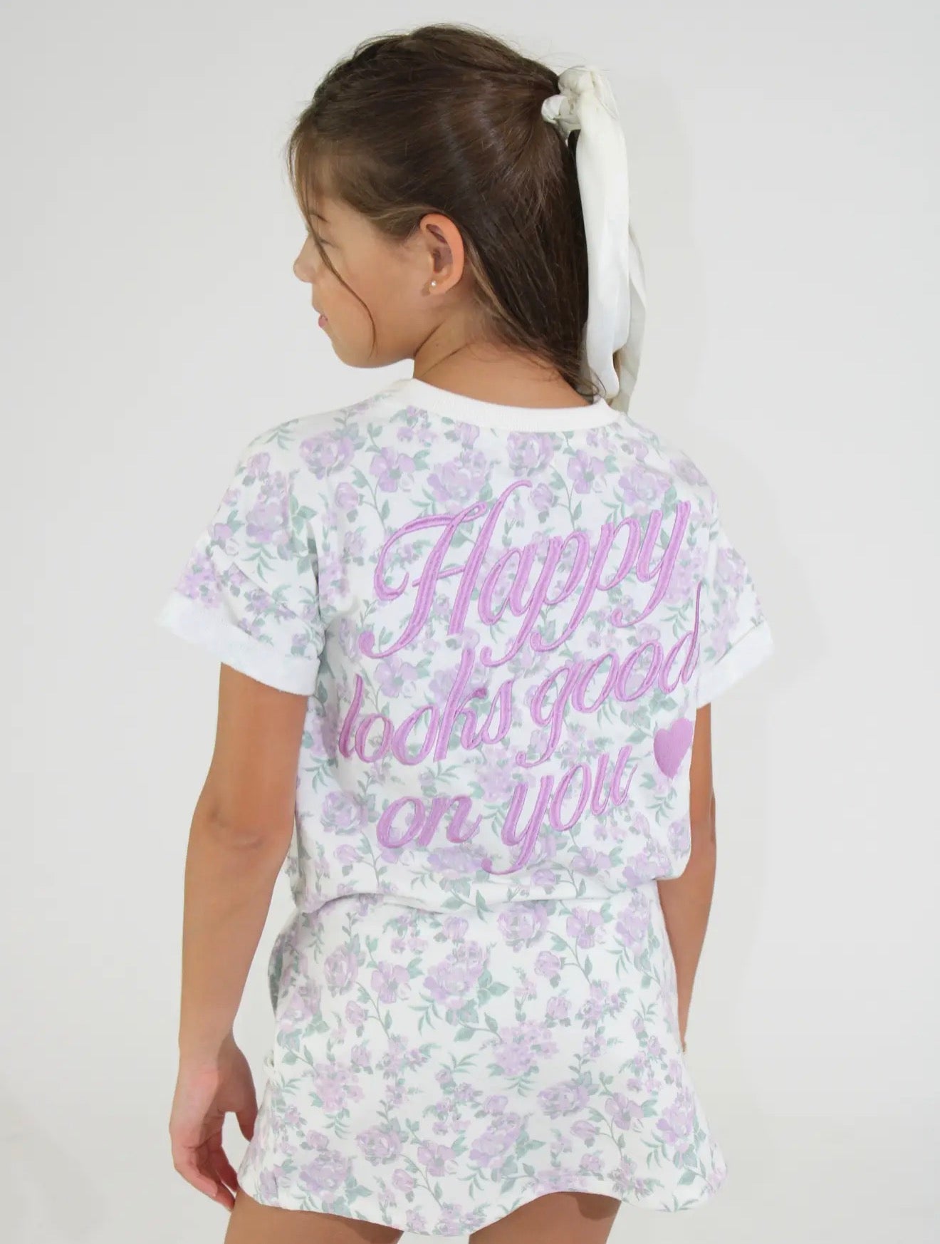 floral print embroidery top