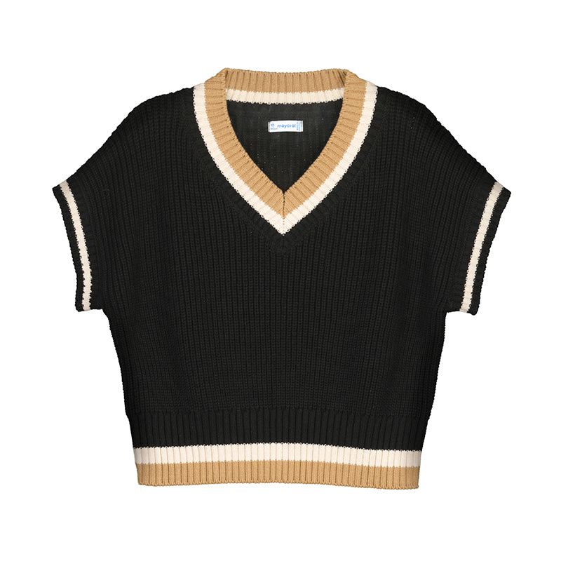 Black Knitting Vest